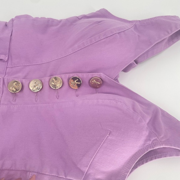 NWT Lavender RHERO Denim Romper With Gold Accents - Picture 8 of 16